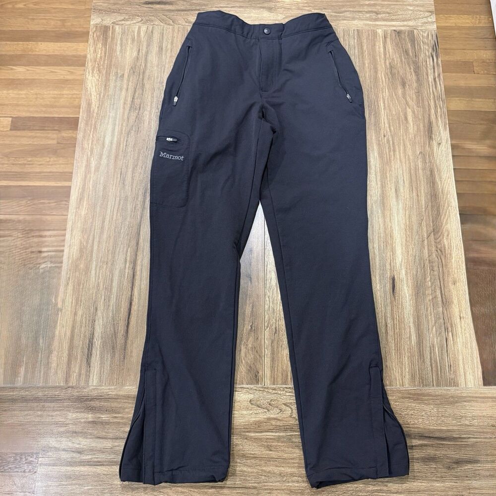Marmot Scree Softshell Outdoor Hiking Pants Womens Black Straight Leg Zipper